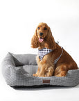 Cama para perros vichy negro