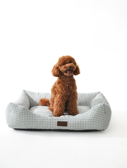 Cama para perros Vichy turquesa