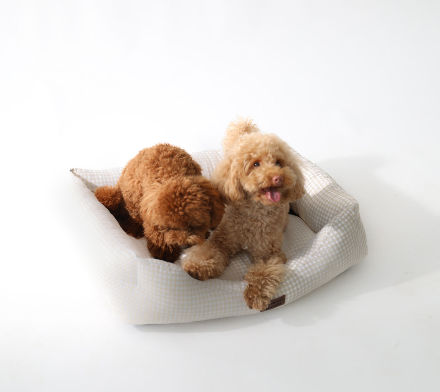 Cama para perros vichy beige